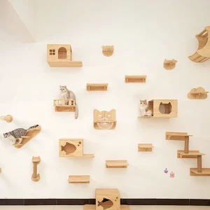 Wall Mounted Cat Shelf Floating Perch Modern Cat Wall Furniture Sturdy Space Saving Cat Bed for Indoor Cats Kittens Play Rest