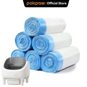 Pokpaw Self-Cleaning Cat Litter Box Poop Bags Drawstring Closure for Cat Toilet Bag Pet Supplies Cat Litter Box Garbage Bag