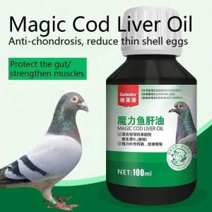 100ml Pigeon Cod Liver Oil Supplement, with Vitamins A & Vitamins D3 for Digestive & Muscle Support