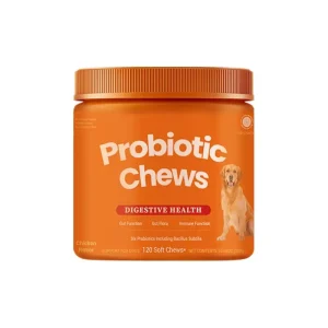 Dog Probiotic Chews Digestive Health Support Chicken Flavor 120 Count Soft Chews Gut & Immune Support Supplement for Dogs